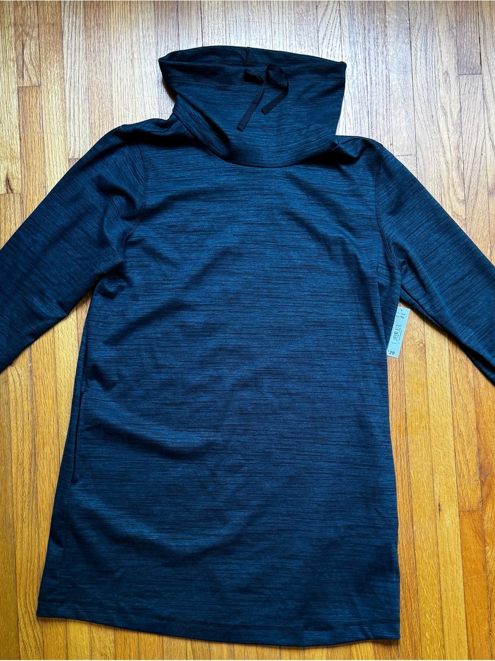 Greenish Blue Turtleneck Tunic Dress